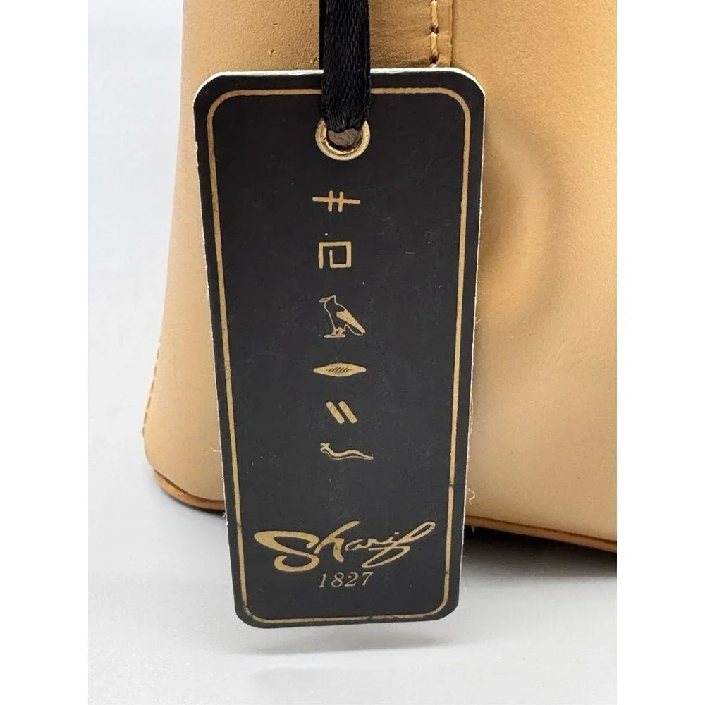 Sharif Hieroglyphic Embossed Leather Purse Satchel Removable Horus Keychain - Picture 4 of 13